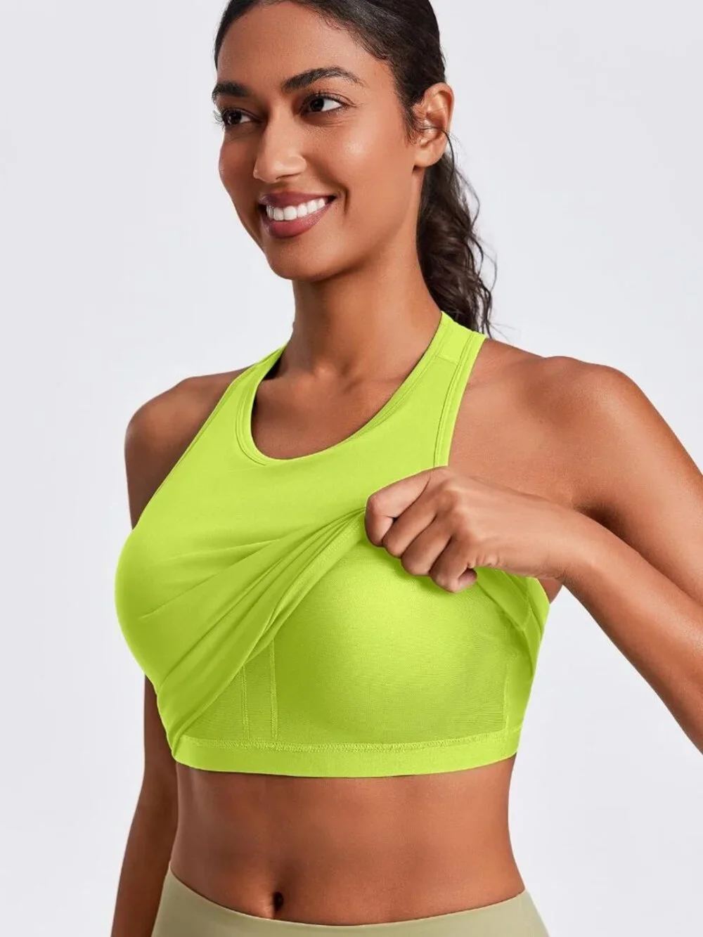 Stylish Women's Workout Tank Tops with Built-in Bras - Racerback Design